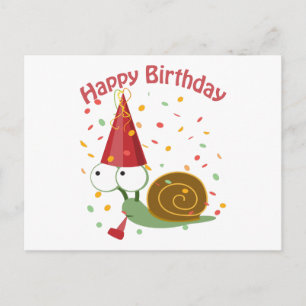 Carte Postale Joyeux anniversaire ! Escargot Confetti
