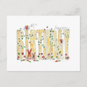 Carte Postale Joyeux anniversaire - Fairy Woodland