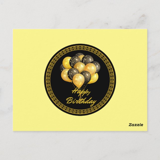 Carte Postale Joyeux anniversaire, festif, (Dos)