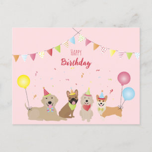 Carte Postale Joyeux Anniversaire Fête de Chien