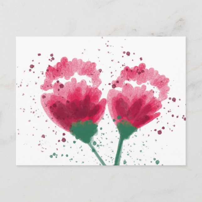 Carte Postale Joyeux Anniversaire Fleurs Aquarelle Toute Occasio (Devant)