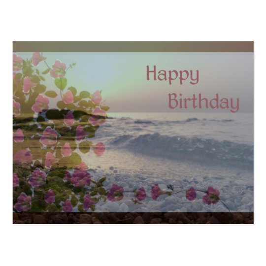 Carte Postale Joyeux Anniversaire Fleurs D Ocean Et De Zazzle Fr