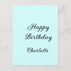Carte Postale Joyeux anniversaire fond bleu nom stylé élégant