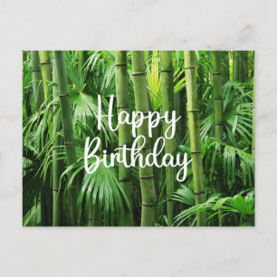 Carte Postale Joyeux Anniversaire Forêt de Bambou Vert 