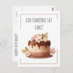 Carte Postale Joyeux Anniversaire Funny Coffee Cake