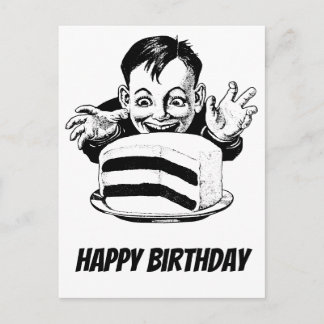 Carte Postale Joyeux anniversaire garçon avec gâteau