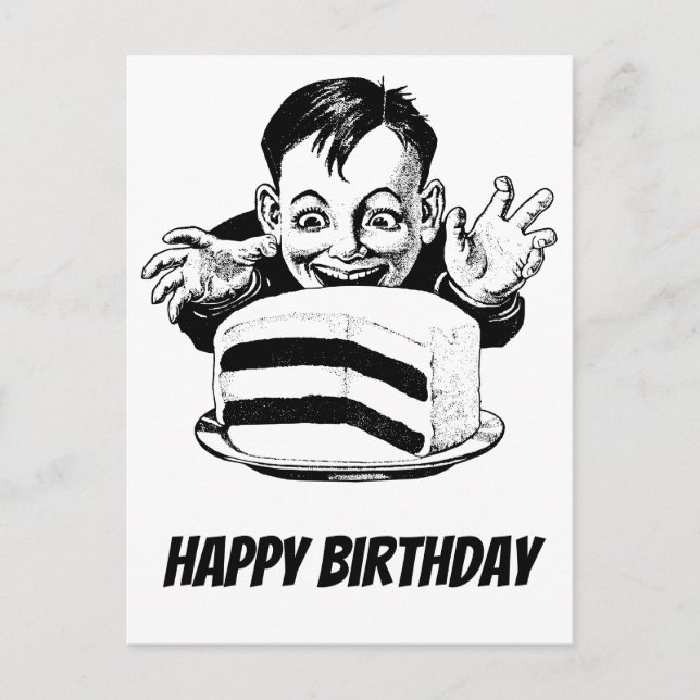 Carte Postale Joyeux anniversaire garçon avec gâteau (Devant)