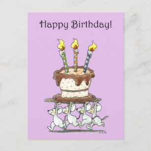 Carte Postale Joyeux Anniversaire! (gâteau d'anniversaire)