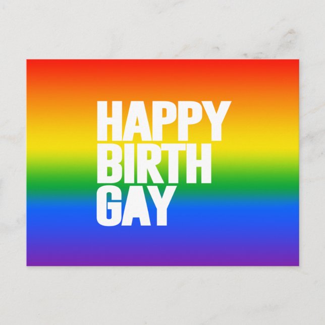 Carte Postale Joyeux anniversaire gay (Devant)