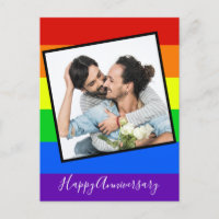 Joyeux Anniversaire Gay Couple Photo Custom Rainbo