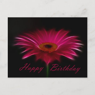Carte Postale Joyeux anniversaire - Gerber rose