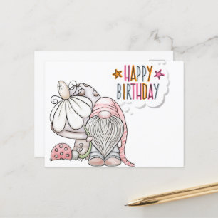Carte Postale Joyeux Anniversaire Gnome