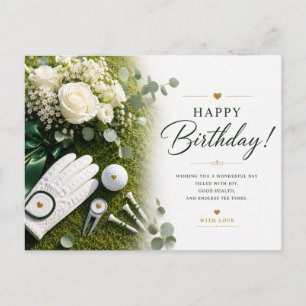 Carte Postale Joyeux anniversaire golf Meilleurs vœux au golfeur