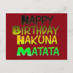 Carte Postale Joyeux anniversaire Hakunamatata Art Inspirationne