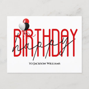 Carte Postale Joyeux anniversaire invitation ballons