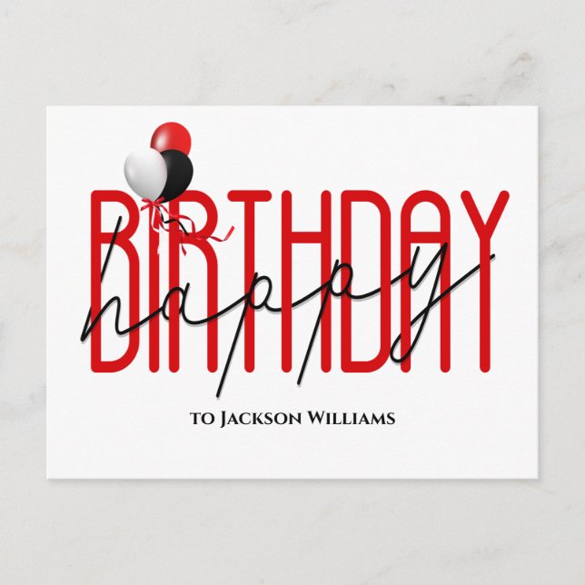 Carte Postale Joyeux anniversaire invitation  ballons (Devant)