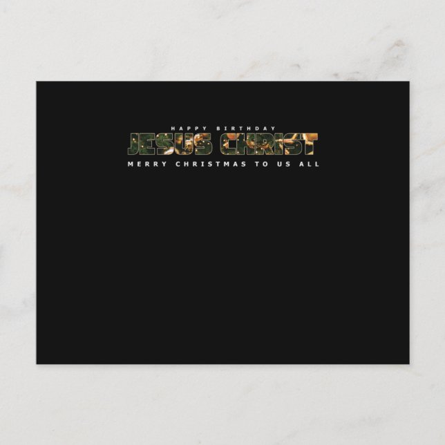 Carte Postale Joyeux anniversaire Jésus, Joyeux Noël, cadeau de (Devant)
