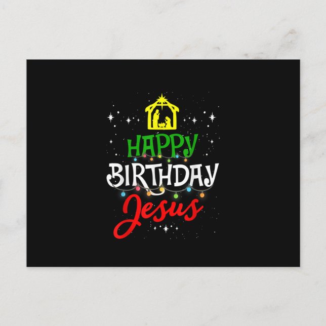 Carte Postale Joyeux anniversaire Jésus Noël Pyjama Noël Noël No (Devant)