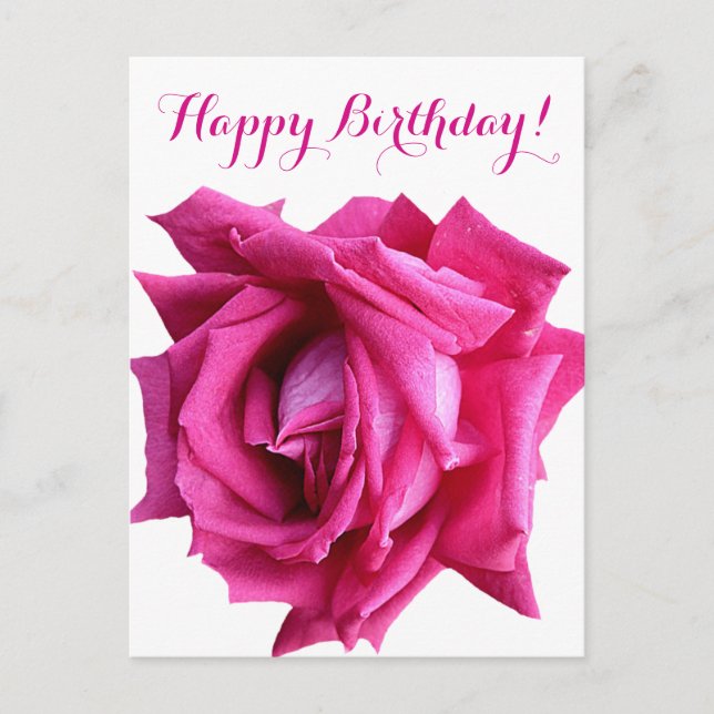 Carte Postale Joyeux anniversaire joli rose chaud couleur rose f (Devant)