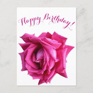 Carte Postale Joyeux anniversaire joli rose chaud couleur rose f