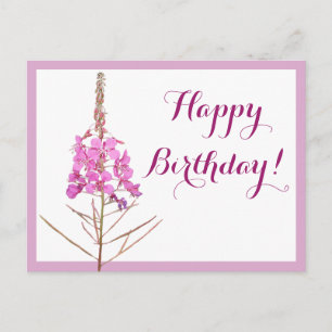 Carte Postale Joyeux Anniversaire joli rose floral beau mignon