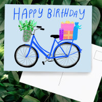 Joyeux Anniversaire Joli Vélo Bleu Personnalisé