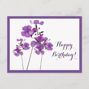 Carte Postale Joyeux anniversaire joli violet simple moderne fle