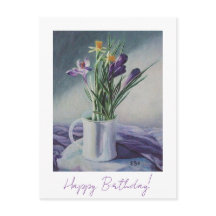 Joyeux anniversaire jolie fleur fine art pourpre 