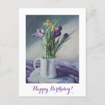 Joyeux anniversaire jolie fleur fine art pourpre 