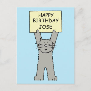 Carte Postale Joyeux Anniversaire Jose Cartoon Chat