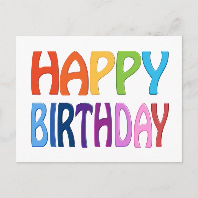 Carte Postale Joyeux Anniversaire - Joyeux Salutation colorée (Devant)