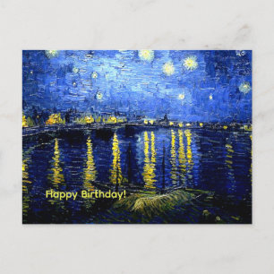 Carte Postale Joyeux Anniversaire ! La Nuit étoilée de Van Gogh,