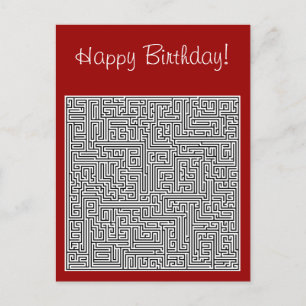 Carte Postale Joyeux anniversaire Labyrinthe