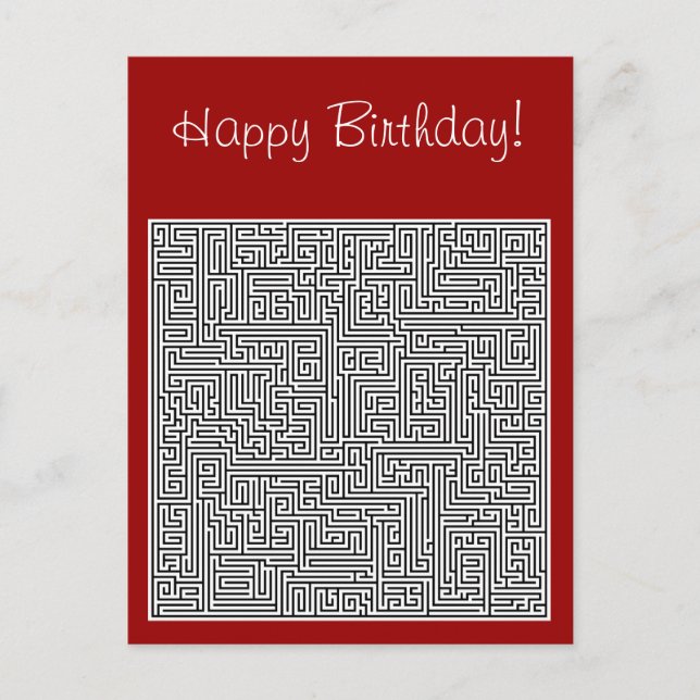Carte Postale Joyeux anniversaire Labyrinthe (Devant)