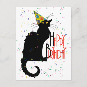 Carte Postale Joyeux Anniversaire Le Chat Noir