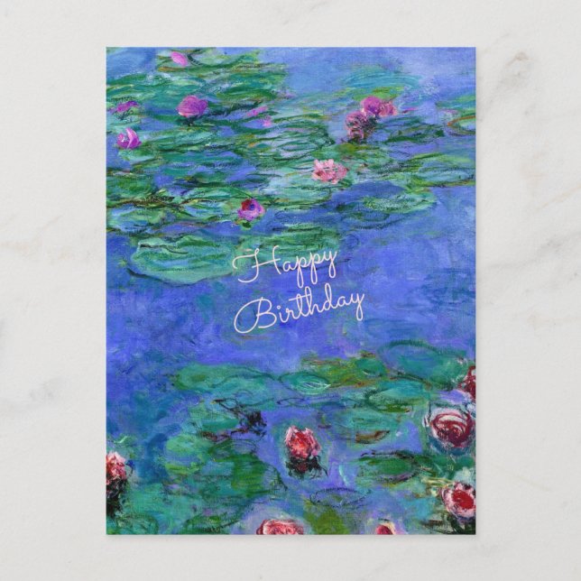 Carte Postale Joyeux Anniversaire : L'Eau de Monet (Devant)