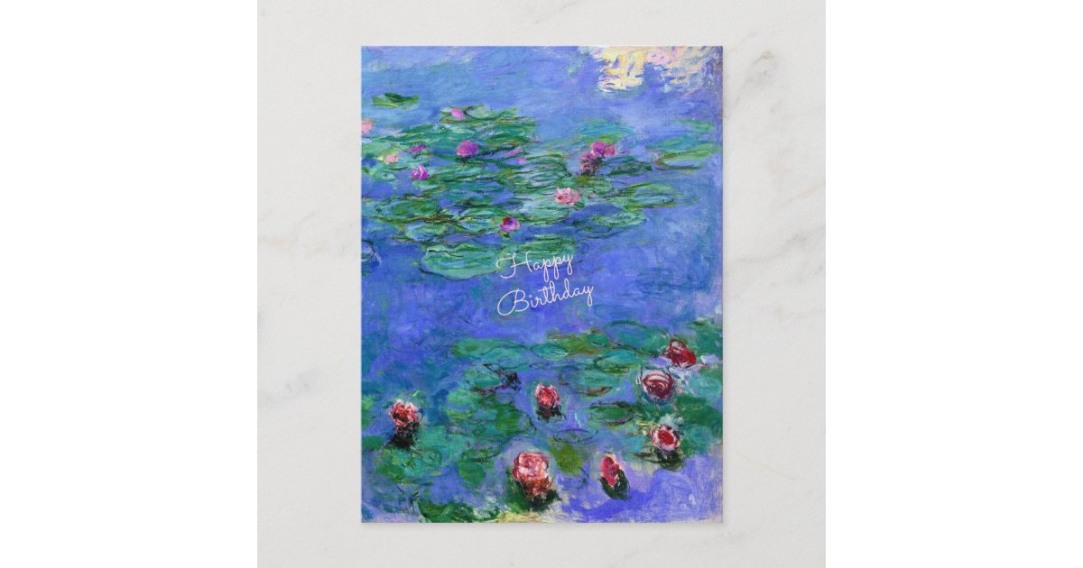 Carte Postale Joyeux Anniversaire Les Nenuphars De Monet Zazzle Fr