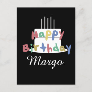 Carte Postale Joyeux Anniversaire lettrage à la main simple