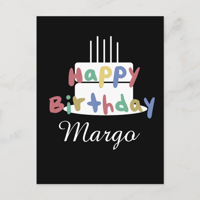 Carte Postale Joyeux Anniversaire lettrage à la main simple  (Devant)
