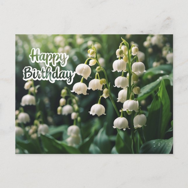 Carte Postale Joyeux Anniversaire Lily des Fleurs de Vallée (Devant)