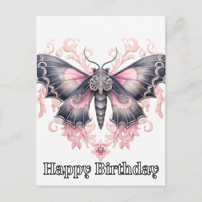 Carte Postale Joyeux anniversaire Majestic Papillon Illustration (Devant)
