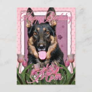 Carte Postale Joyeux Anniversaire Maman - Berger Allemand - Kuno