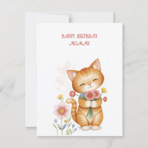 Carte Postale Joyeux anniversaire maman chat