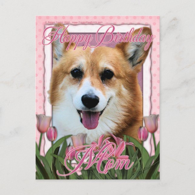 Carte Postale Joyeux Anniversaire Maman - Corgi - Owen (Devant)