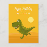 Joyeux Anniversaire mignon Coureur Dino Dinosaur