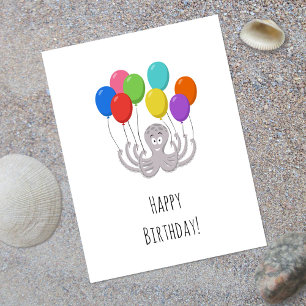 Carte Postale Joyeux Anniversaire Mignon Dessin Animé Drôle Ball