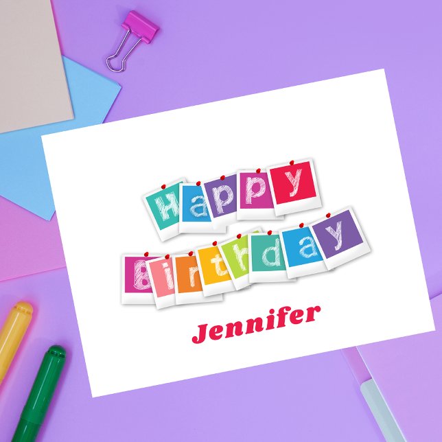Carte Postale Joyeux Anniversaire Moderne et Coloré  (Créateur téléchargé)