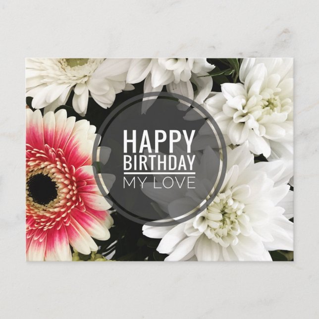 Carte Postale Joyeux anniversaire Mon amour (Devant)