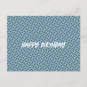 Carte Postale Joyeux Anniversaire Motif Abstrait Noir et Bleu