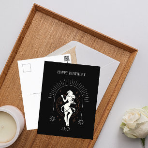 Carte Postale Joyeux anniversaire Mystic Leo Zodiac Horoscope